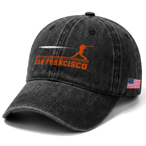 San Francisco Sport Washed Cotton Baseball Cap SF Vintage Sports Baseball Players TS10 Print Your Wear