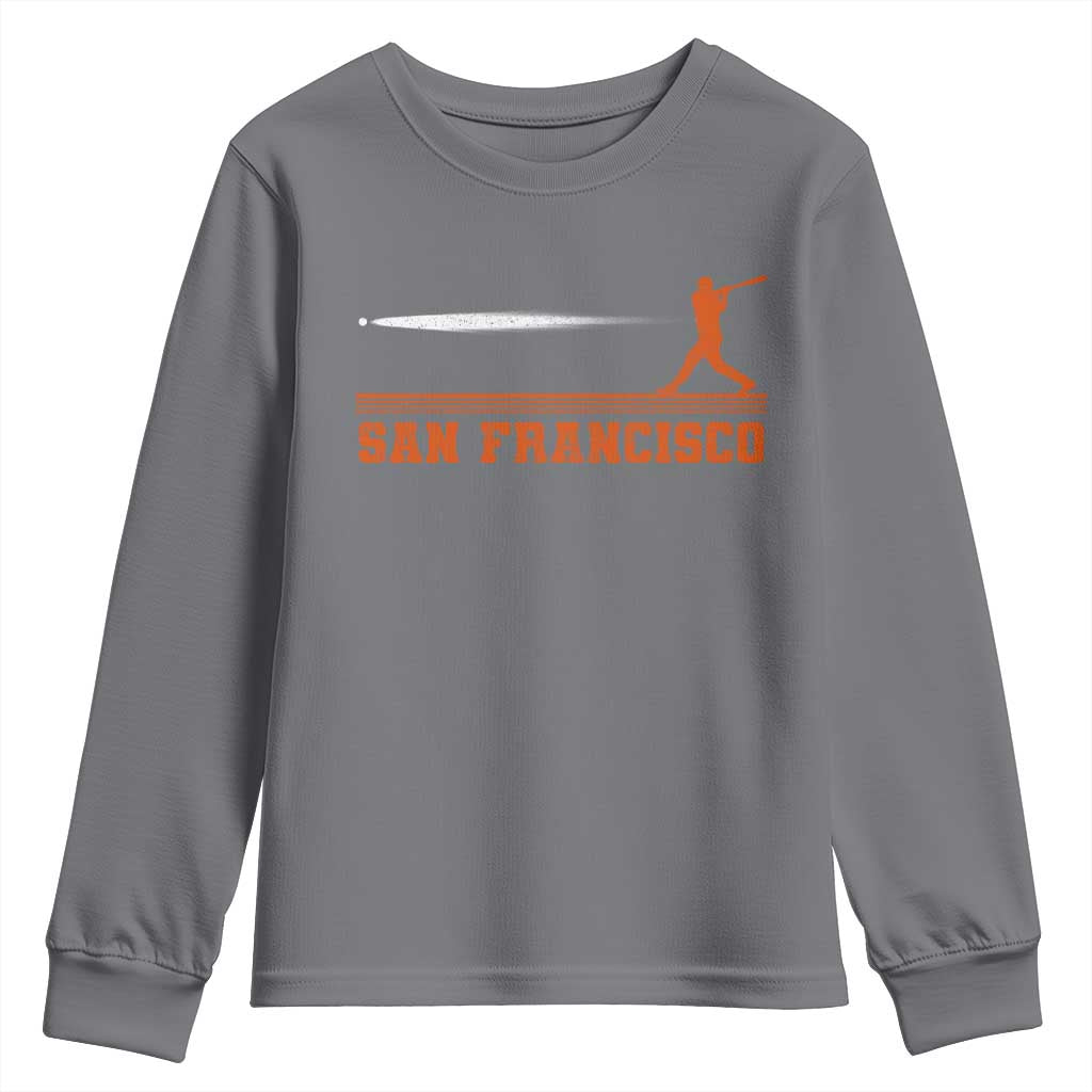 San Francisco Sport Youth Sweatshirt SF Vintage Sports Baseball Players TS10 Charcoal Print Your Wear
