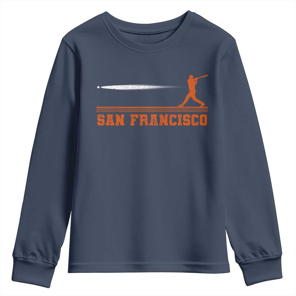 San Francisco Sport Youth Sweatshirt SF Vintage Sports Baseball Players TS10 Navy Print Your Wear