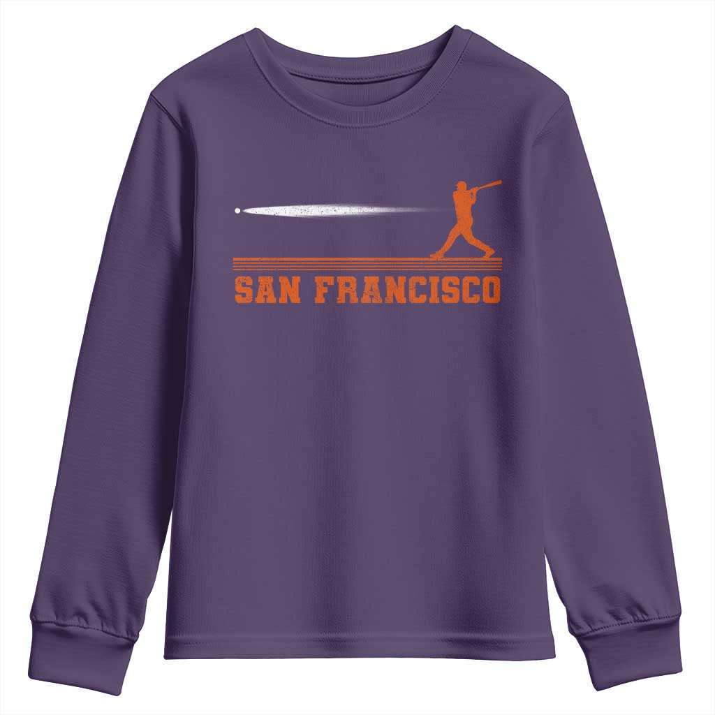 San Francisco Sport Youth Sweatshirt SF Vintage Sports Baseball Players TS10 Purple Print Your Wear