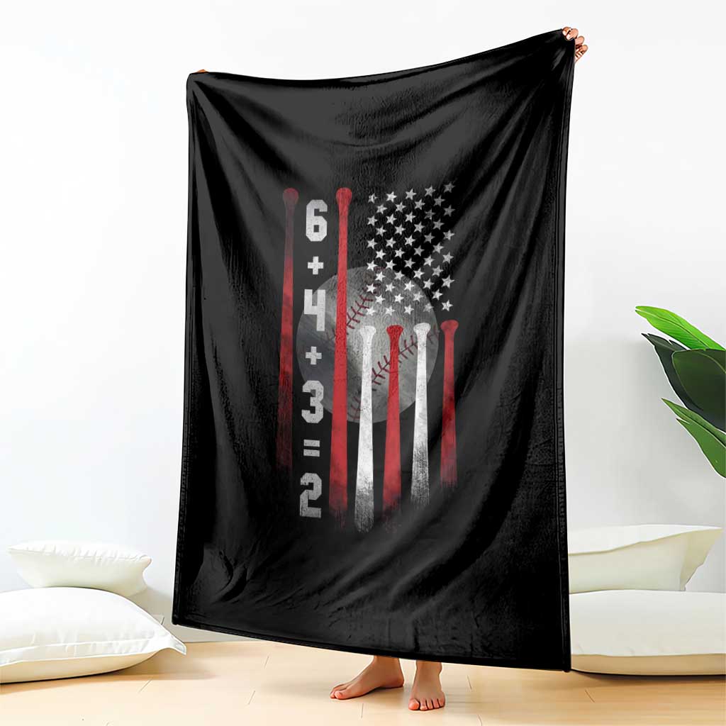 Double Play Throw Blanket 6 4 3 2 Vintage Baseball Math Softball Player American Flag TS10 Print Your Wear