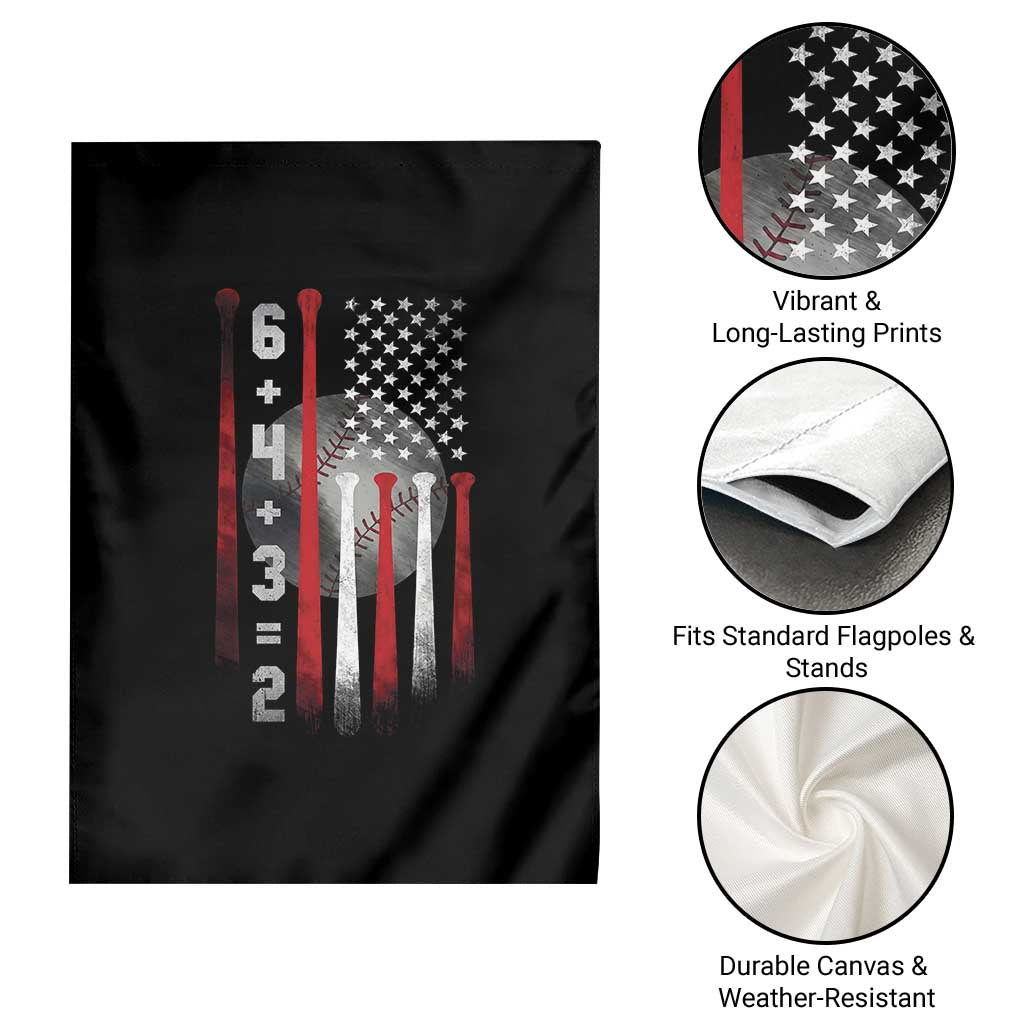 Double Play Garden Flag 6 4 3 2 Vintage Baseball Math Softball Player American Flag TS10 Print Your Wear