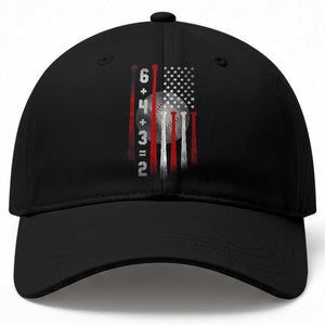 Double Play Baseball Cap 6 4 3 2 Vintage Baseball Math Softball Player American Flag TS10 Print Your Wear