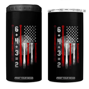 Double Play 4 in 1 Can Cooler Tumbler 6 4 3 2 Vintage Baseball Math Softball Player American Flag TS10 One Size: 16 oz Black Print Your Wear