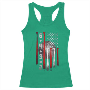 Double Play Racerback Tank Top 6 4 3 2 Vintage Baseball Math Softball Player American Flag TS10 Irish Green Print Your Wear