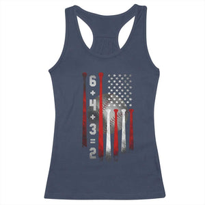 Double Play Racerback Tank Top 6 4 3 2 Vintage Baseball Math Softball Player American Flag TS10 Navy Print Your Wear