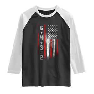 Double Play Raglan Shirt 6 4 3 2 Vintage Baseball Math Softball Player American Flag TS10 Black White Print Your Wear