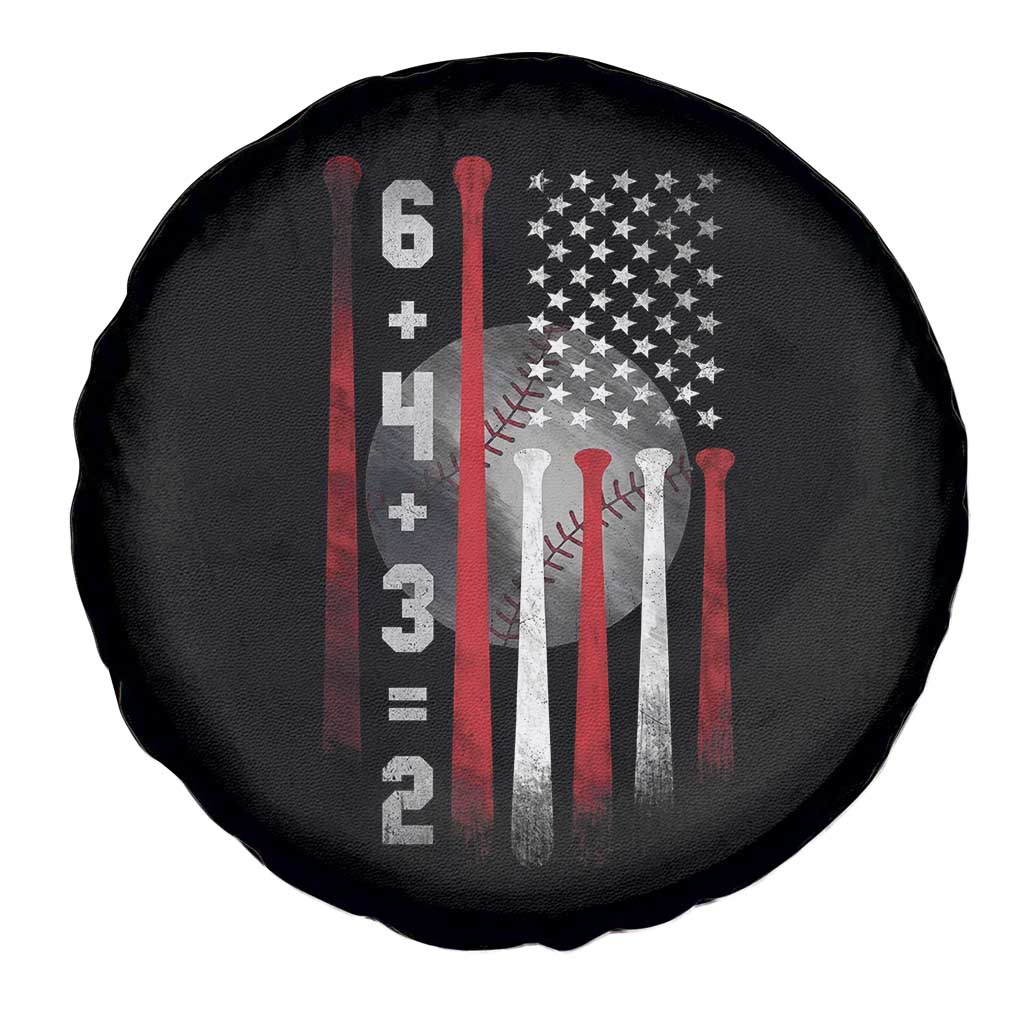 Double Play Spare Tire Cover 6 4 3 2 Vintage Baseball Math Softball Player American Flag TS10 Print Your Wear