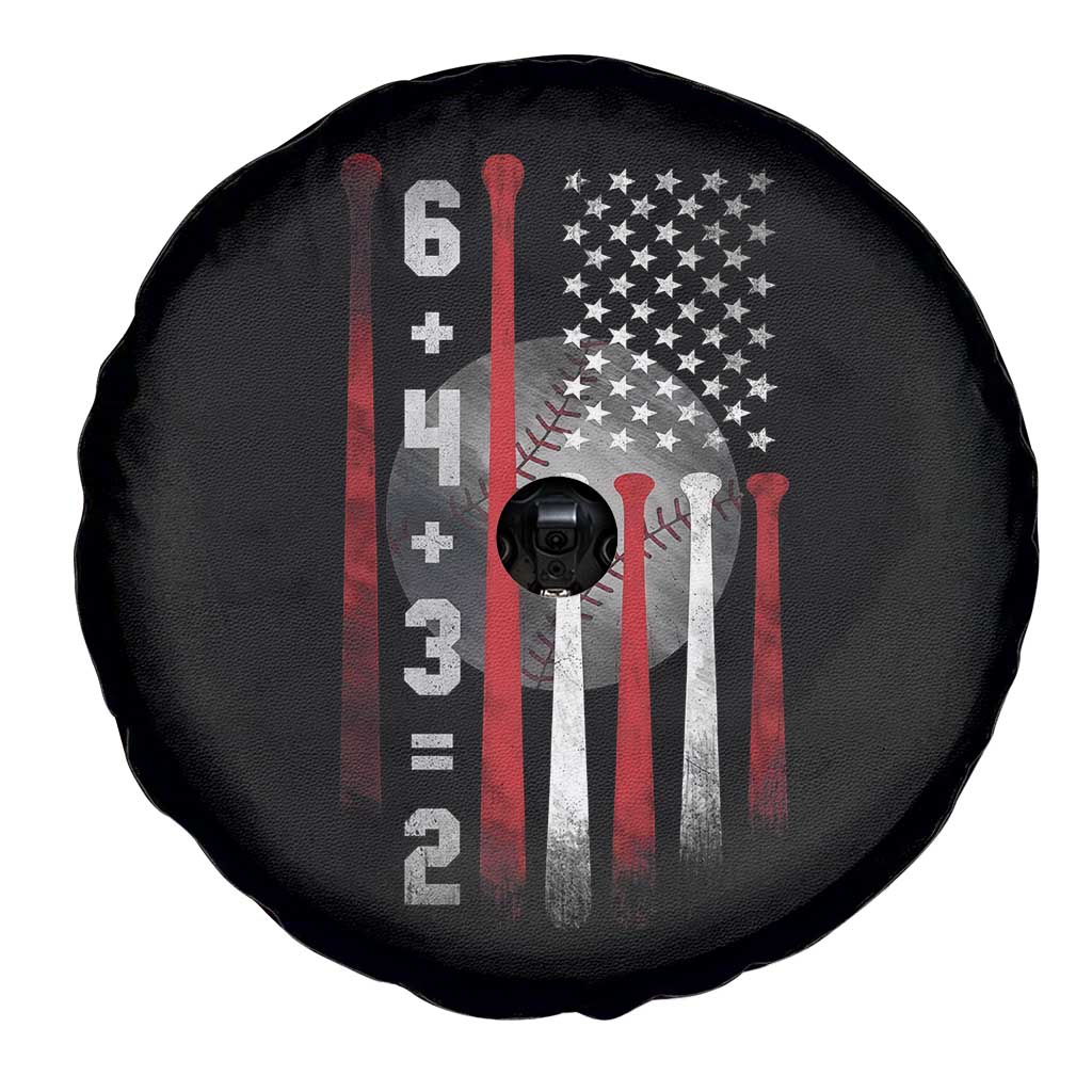 Double Play Spare Tire Cover 6 4 3 2 Vintage Baseball Math Softball Player American Flag TS10 Print Your Wear