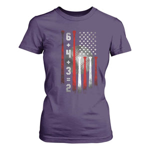 Double Play T Shirt For Women 6 4 3 2 Vintage Baseball Math Softball Player American Flag TS10 Purple Print Your Wear