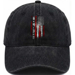 Double Play Washed Cotton Baseball Cap 6 4 3 2 Vintage Baseball Math Softball Player American Flag TS10 Print Your Wear