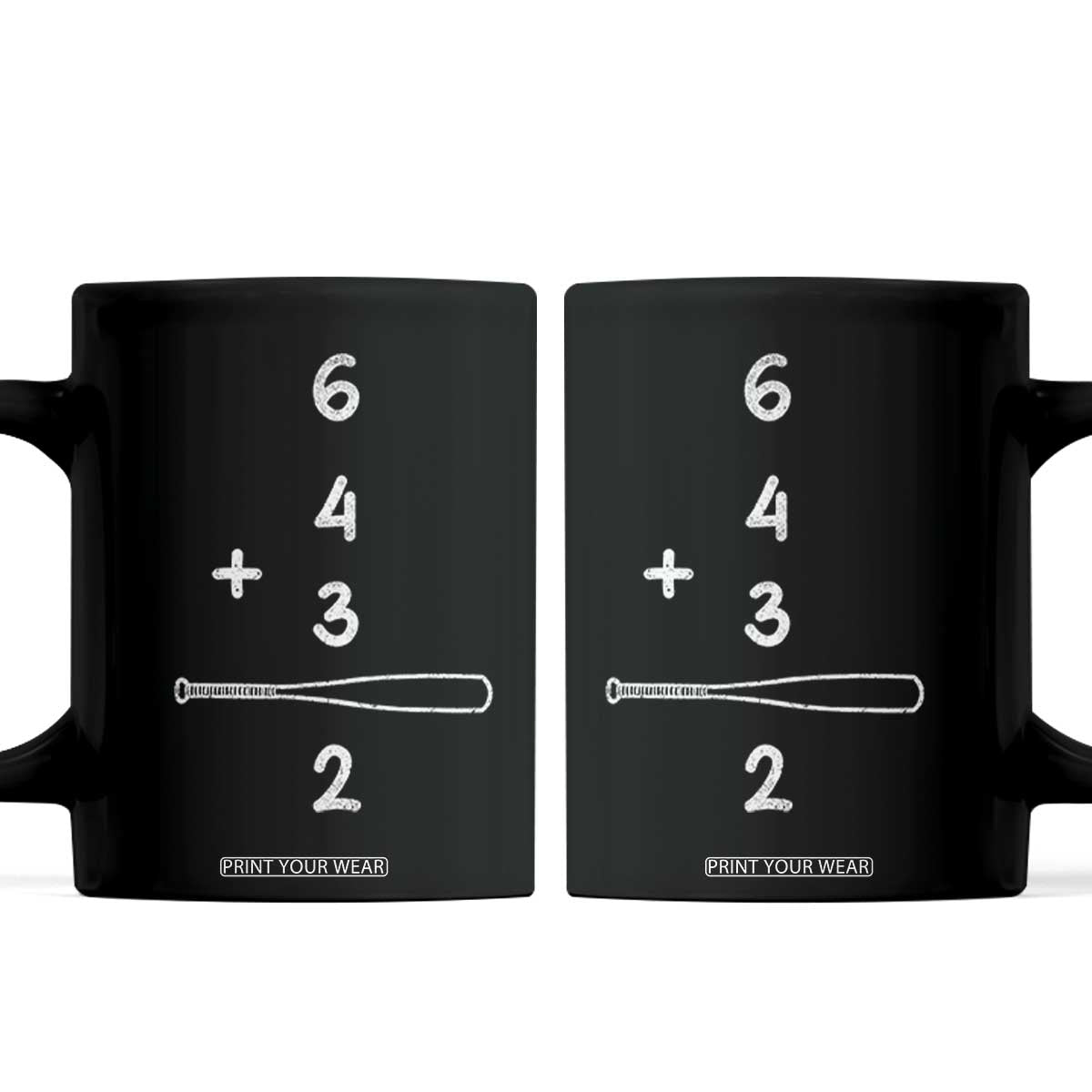 Double Play Coffee Mug 6 4 3 2 Vintage Baseball Bat Softball Player TS10 Black Print Your Wear