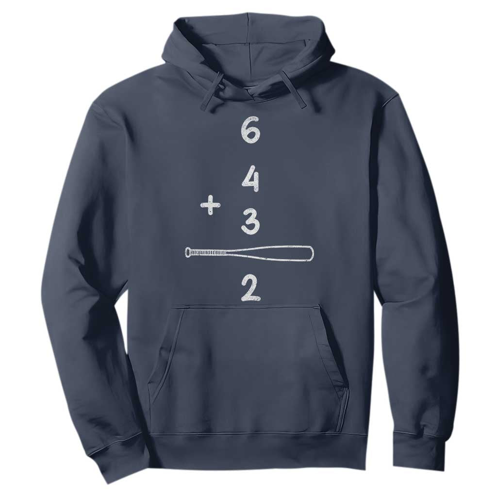 Double Play Hoodie 6 4 3 2 Vintage Baseball Bat Softball Player TS10 Navy Print Your Wear