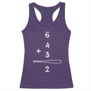Double Play Racerback Tank Top 6 4 3 2 Vintage Baseball Bat Softball Player TS10 Purple Print Your Wear