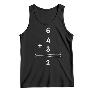 Double Play Tank Top 6 4 3 2 Vintage Baseball Bat Softball Player TS10 Black Print Your Wear