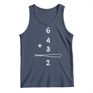 Double Play Tank Top 6 4 3 2 Vintage Baseball Bat Softball Player TS10 Navy Print Your Wear