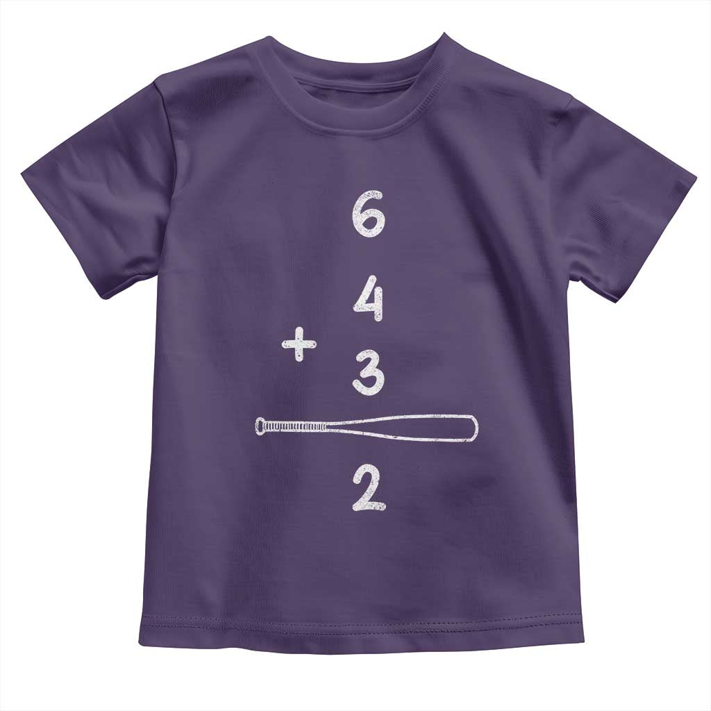 Double Play Toddler T Shirt 6 4 3 2 Vintage Baseball Bat Softball Player TS10 Purple Print Your Wear