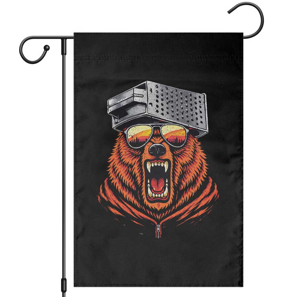 Bear With Cheese Grater Hat Garden Flag Retro Foolball Fans TS10 Black Print Your Wear