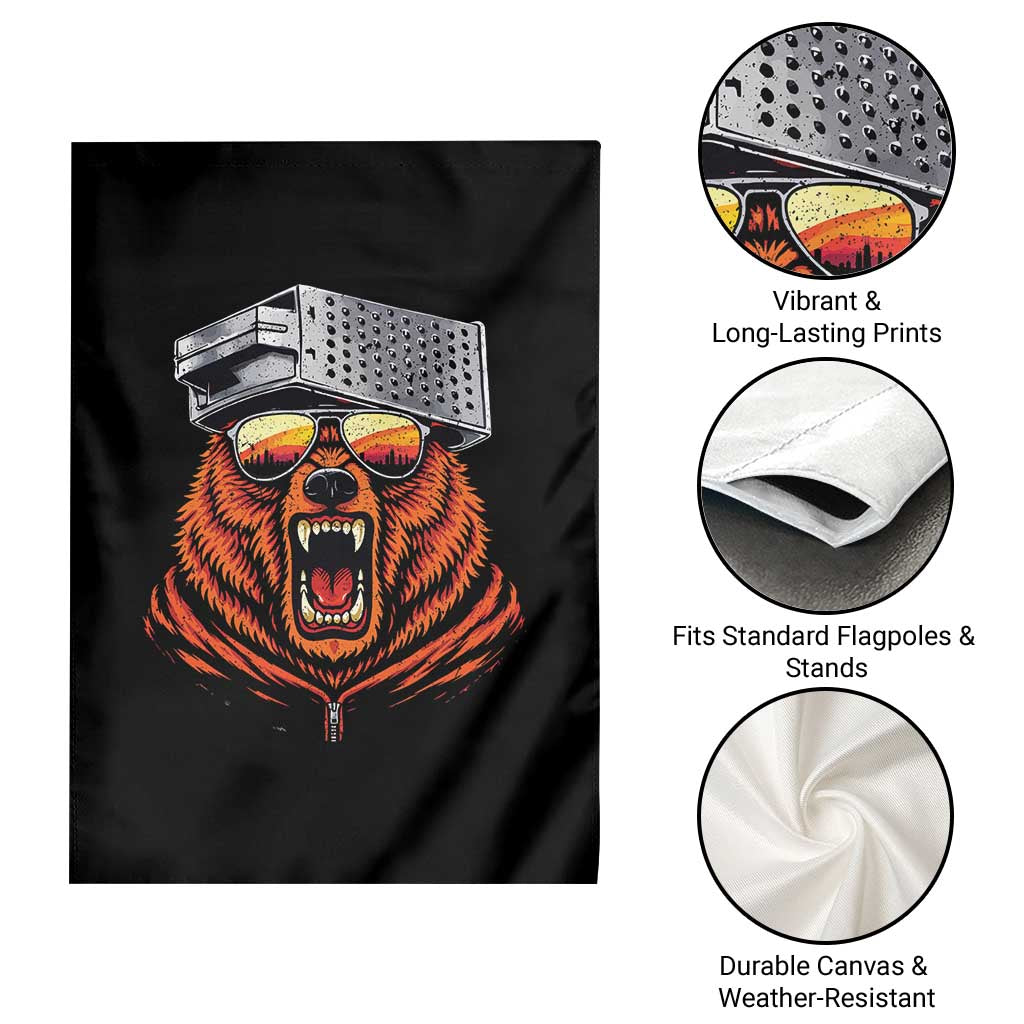 Bear With Cheese Grater Hat Garden Flag Retro Foolball Fans TS10 Print Your Wear