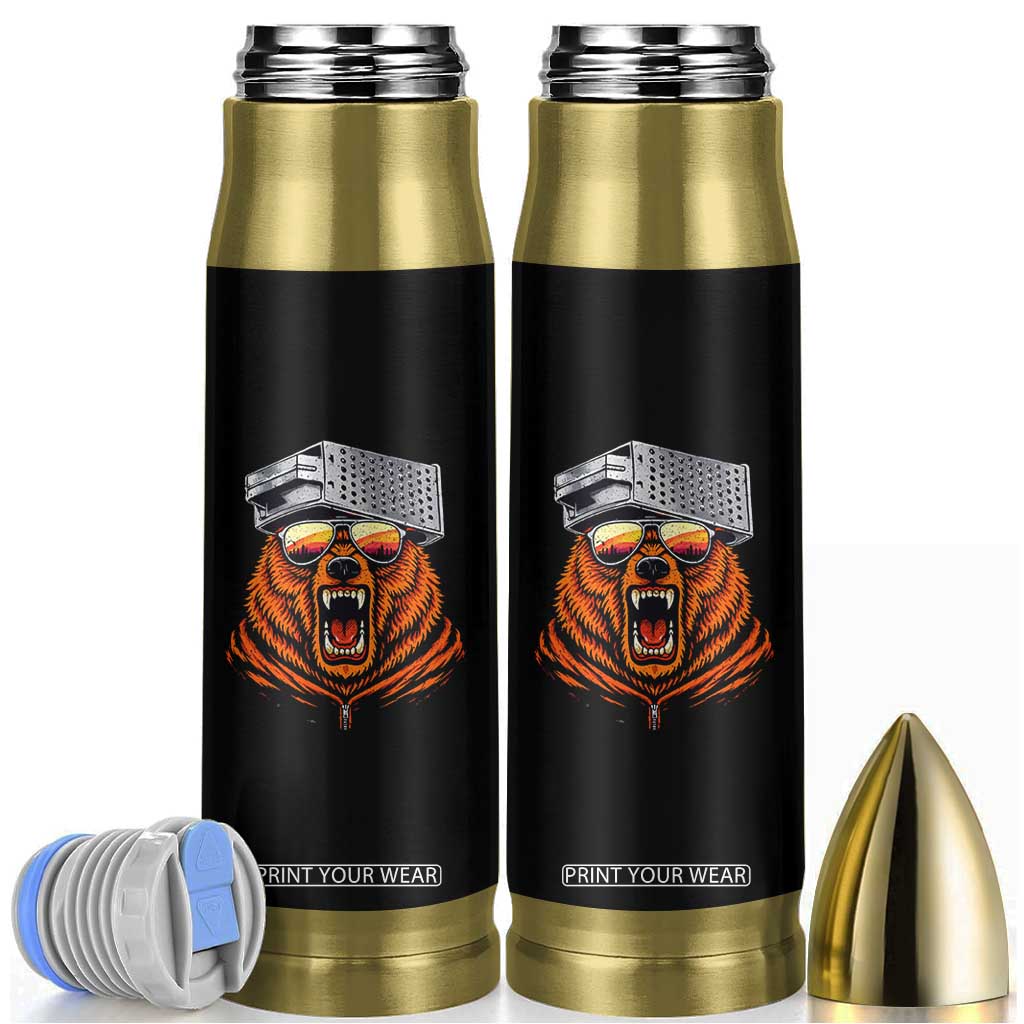 Bear With Cheese Grater Hat Bullet Tumbler Retro Foolball Fans TS10 Black Print Your Wear