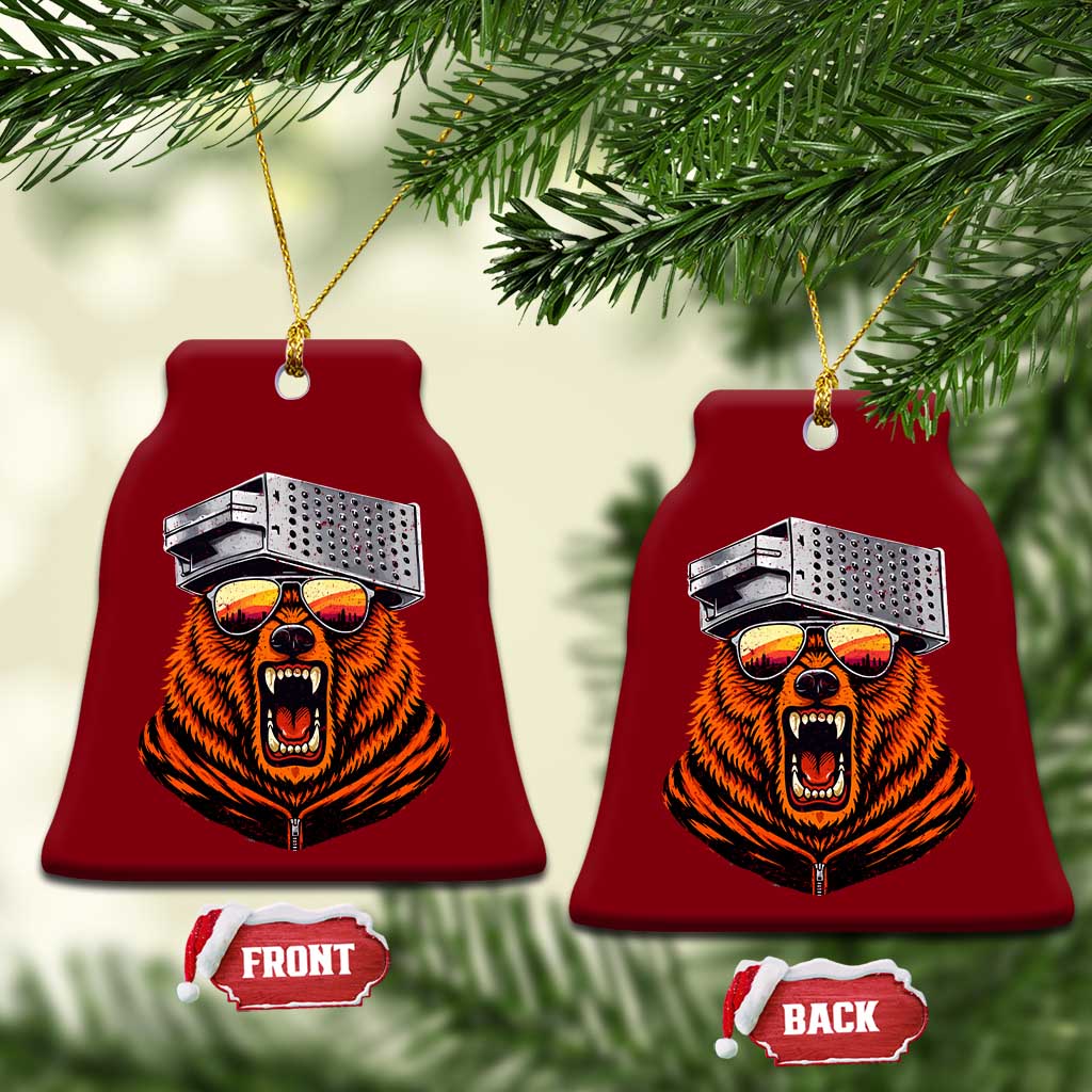 Bear With Cheese Grater Hat Ceramic Ornament Retro Foolball Fans TS10 Print Your Wear