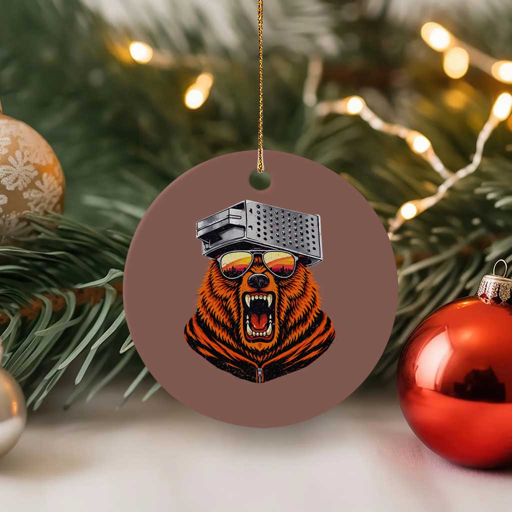 Bear With Cheese Grater Hat Ceramic Ornament Retro Foolball Fans TS10 1pc Mocha Print Your Wear