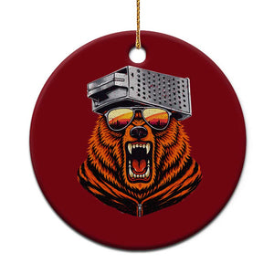 Bear With Cheese Grater Hat Ceramic Ornament Retro Foolball Fans TS10 1pc Red Print Your Wear