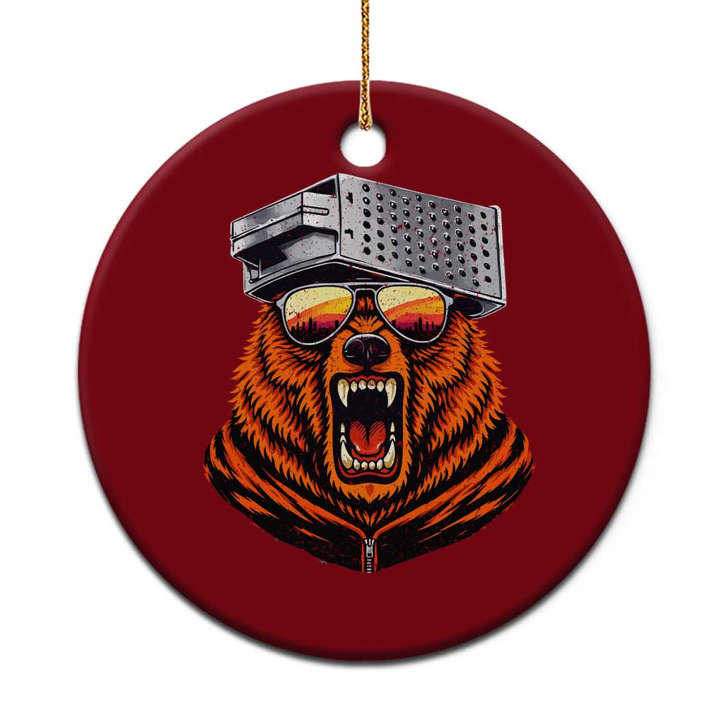 Bear With Cheese Grater Hat Ceramic Ornament Retro Foolball Fans TS10 1pc Red Print Your Wear