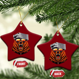Bear With Cheese Grater Hat Ceramic Ornament Retro Foolball Fans TS10 Print Your Wear
