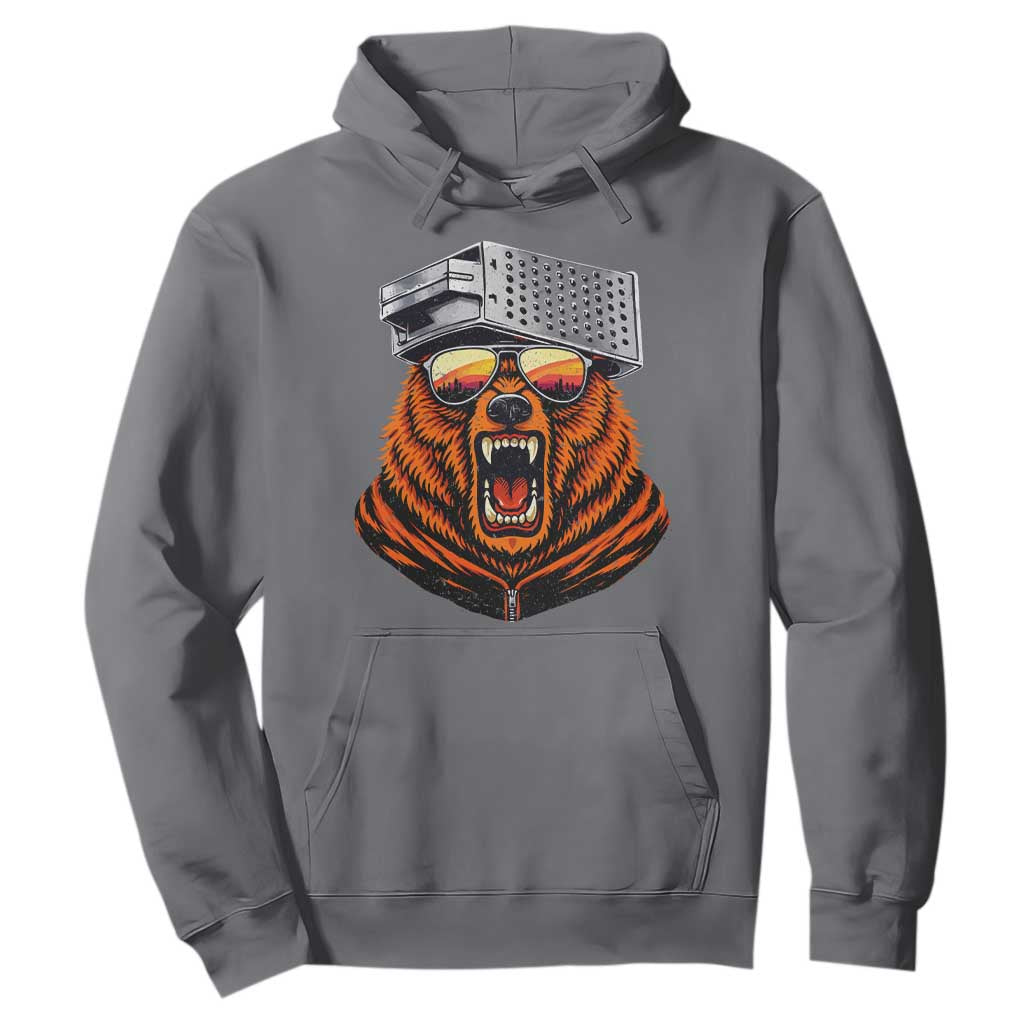 Bear With Cheese Grater Hat Hoodie Retro Foolball Fans TS10 Charcoal Print Your Wear