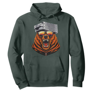 Bear With Cheese Grater Hat Hoodie Retro Foolball Fans TS10 Dark Forest Green Print Your Wear