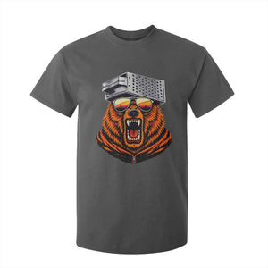 Bear With Cheese Grater Hat T Shirt For Kid Retro Foolball Fans TS10 Dark Heather Print Your Wear