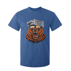 Bear With Cheese Grater Hat T Shirt For Kid Retro Foolball Fans TS10 Royal Blue Print Your Wear