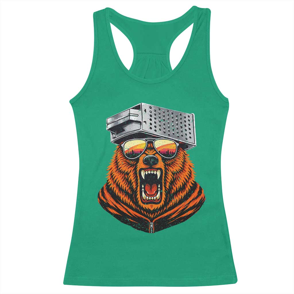 Bear With Cheese Grater Hat Racerback Tank Top Retro Foolball Fans TS10 Irish Green Print Your Wear