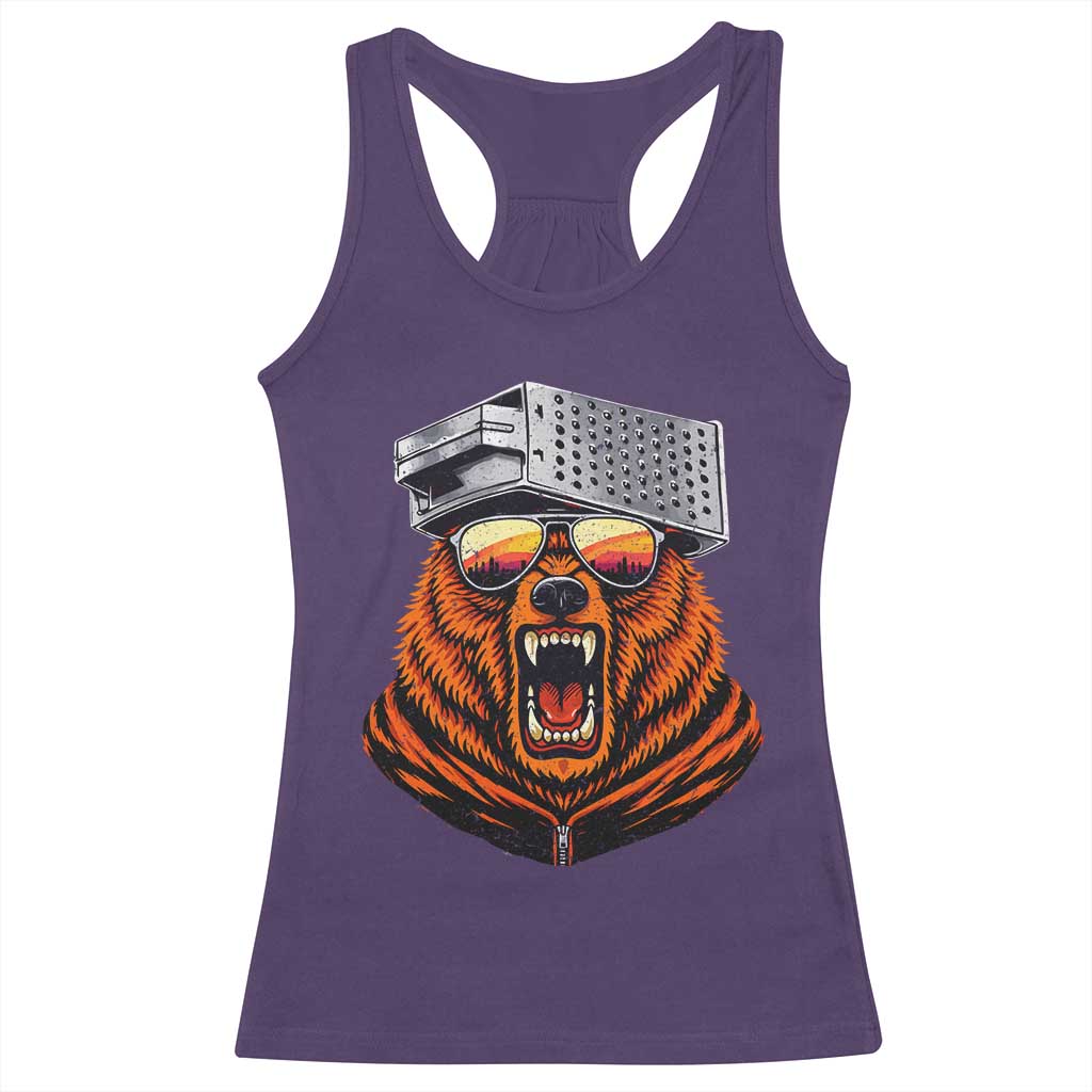 Bear With Cheese Grater Hat Racerback Tank Top Retro Foolball Fans TS10 Purple Print Your Wear
