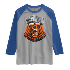 Bear With Cheese Grater Hat Raglan Shirt Retro Foolball Fans TS10 Sport Gray Royal Print Your Wear