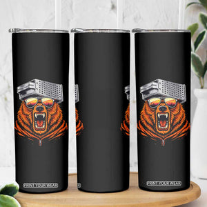 Bear With Cheese Grater Hat Skinny Tumbler Retro Foolball Fans TS10 Print Your Wear