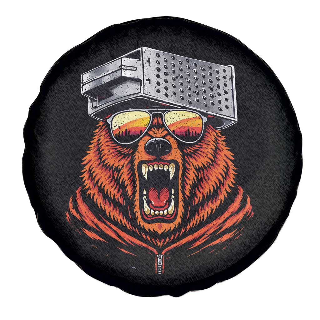 Bear With Cheese Grater Hat Spare Tire Cover Retro Foolball Fans TS10 Print Your Wear