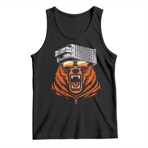 Bear With Cheese Grater Hat Tank Top Retro Foolball Fans TS10 Black Print Your Wear