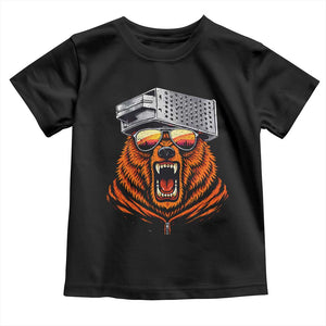 Bear With Cheese Grater Hat Toddler T Shirt Retro Foolball Fans TS10 Black Print Your Wear