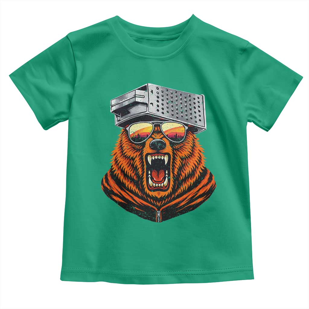 Bear With Cheese Grater Hat Toddler T Shirt Retro Foolball Fans TS10 Irish Green Print Your Wear