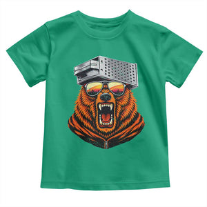 Bear With Cheese Grater Hat Toddler T Shirt Retro Foolball Fans TS10 Irish Green Print Your Wear