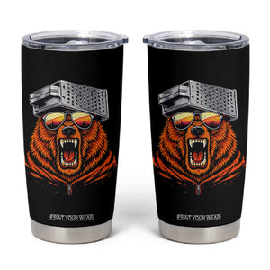 Bear With Cheese Grater Hat Tumbler Cup Retro Foolball Fans TS10 Black Print Your Wear