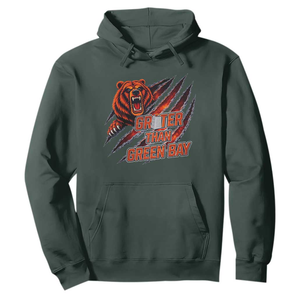 Grater Than GB Hoodie Grate Cheese Foolball Fans TS10 Dark Forest Green Print Your Wear