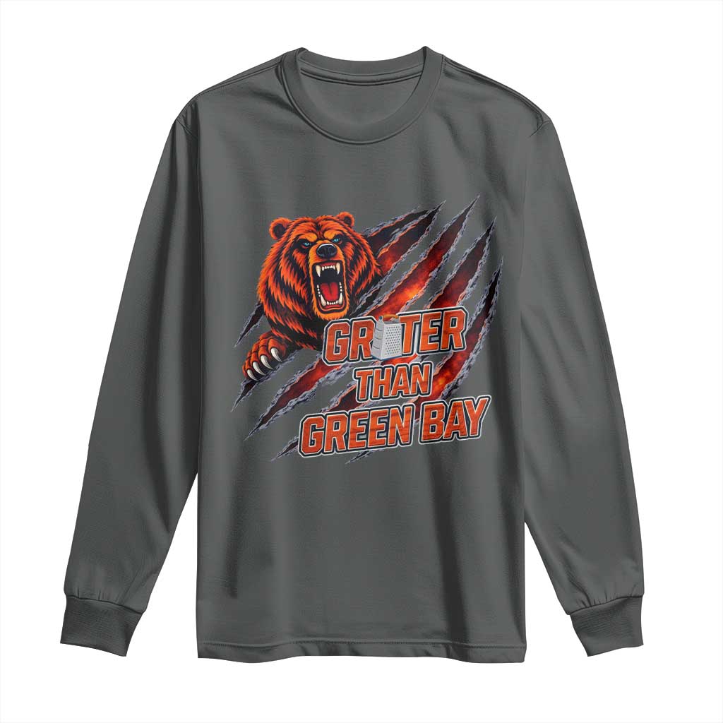 Grater Than GB Long Sleeve Shirt Grate Cheese Foolball Fans TS10 Dark Heather Print Your Wear