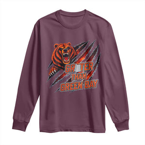 Grater Than GB Long Sleeve Shirt Grate Cheese Foolball Fans TS10 Maroon Print Your Wear