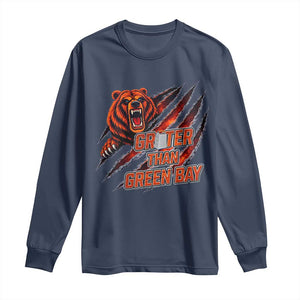 Grater Than GB Long Sleeve Shirt Grate Cheese Foolball Fans TS10 Navy Print Your Wear
