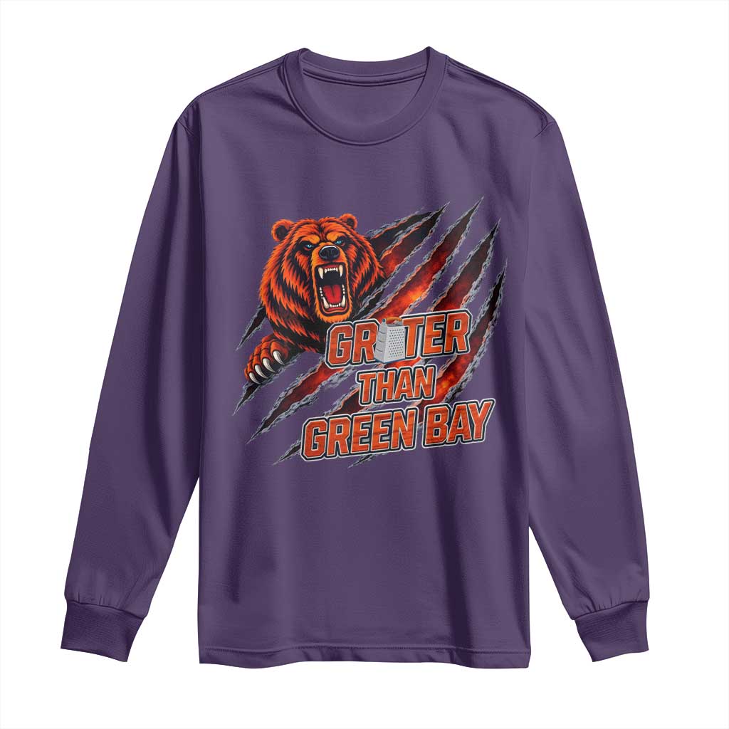 Grater Than GB Long Sleeve Shirt Grate Cheese Foolball Fans TS10 Purple Print Your Wear