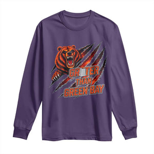 Grater Than GB Long Sleeve Shirt Grate Cheese Foolball Fans TS10 Purple Print Your Wear