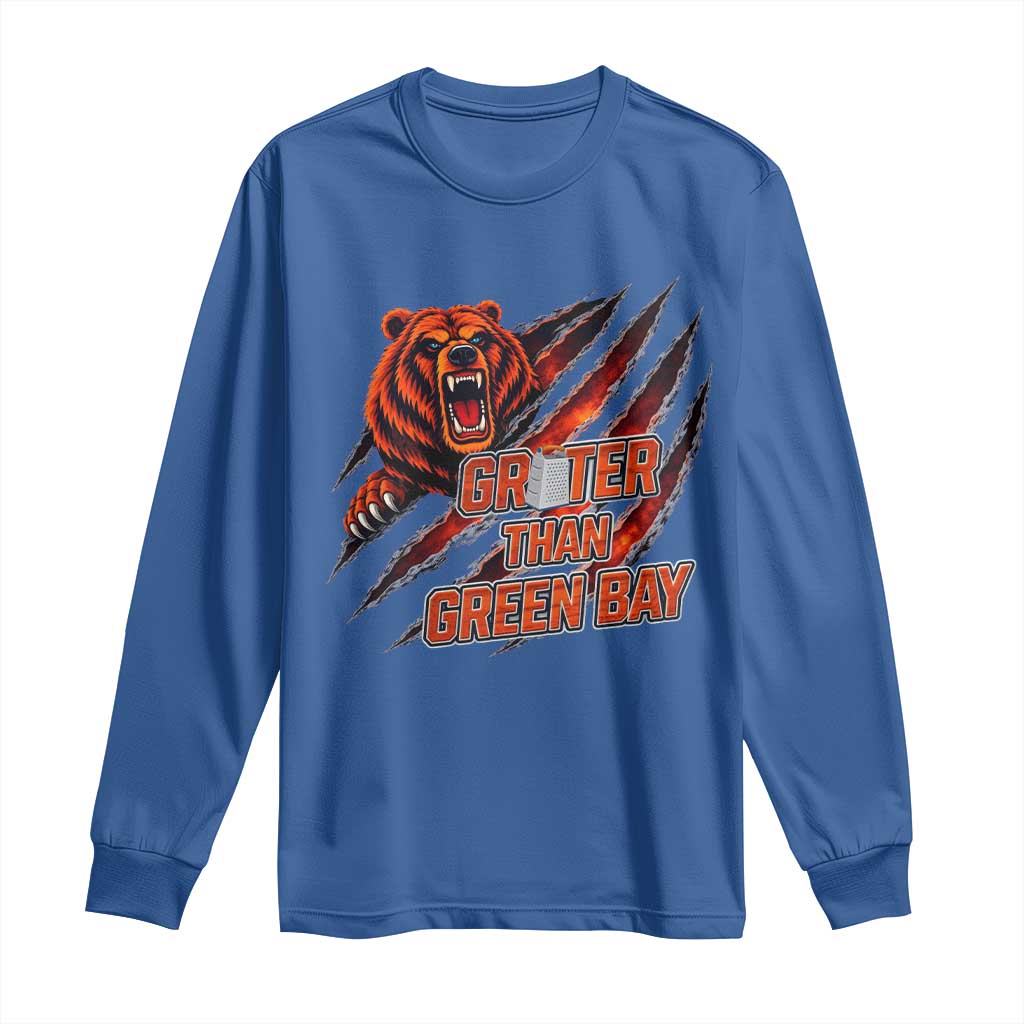 Grater Than GB Long Sleeve Shirt Grate Cheese Foolball Fans TS10 Royal Blue Print Your Wear